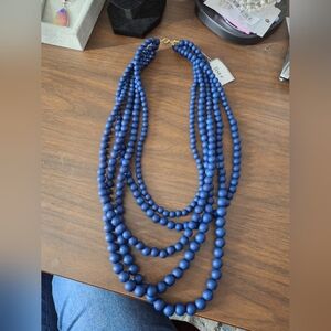 Lisa e dark blue 5 strand statement necklace